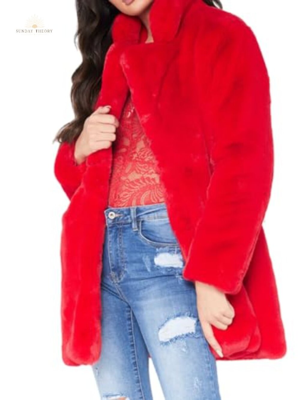 Faux Fur Fleece Coat Long Sleeve Lapel Button Winter Warm Oversized Cardigan